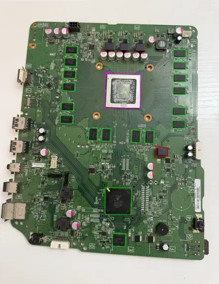 Board 04, Xbox One motherboard: 18 of 19 found, the APU missed.